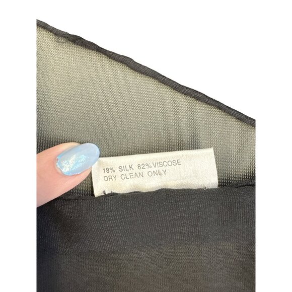 V Fraas Silk Viscose Scarf With Abstract Velvet Design In Black/Grey And Metalli - Picture 4 of 7